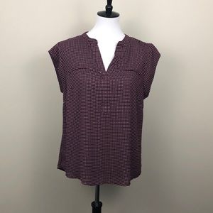 The Limited Maroon Polka Dot Blouse Size Large
